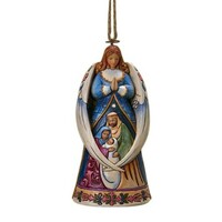 Jim Shore Heartwood Creek - Angel With Wings Around Holy Family Hanging Ornament