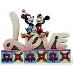 Jim Shore Disney Traditions - Mickey and Minnie Mouse Love word figurine