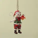 Heartwood Creek Hanging ornament collection - Christmas cat with fish