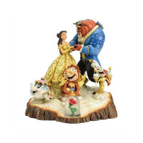 Jim Shore Disney Traditions - Beauty & The Beast - Tale as Old as Time Carved by Heart