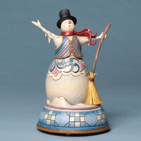 UNBOXED - Heartwood Creek Snowman Collection - Open Your Heart To The Season's Song - Musical Snowman Singing Figurine
