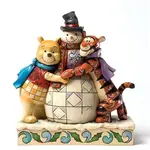 Jim Shore Disney Traditions - Winnie the Pooh and Tigger Huggng Snowman Christmas Figurine