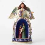 Heartwood Creek Classic - Angel With Lighted Holy Family Scene - I Bring You Good News Of Great Joy