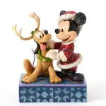 Jim Shore Disney Traditions - Mickey and Pluto Santa's Best Friend Christmas figurine