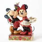 Jim Shore Disney Traditions - Mickey and Minnie Mistletoe Christmas Figurine