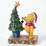 Jim Shore Disney Traditions - Winnie the Pooh Trim the tree with me Christmas Figurine