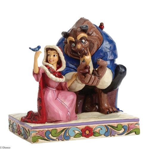 Jim Shore Disney Traditions - Something There Belle and the Beast in Winter Figurine