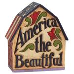 PRE PRODUCTION SAMPLE - Jim Shore Heartwood Creek - Pint Sized Patriotic Barn Figurine