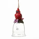 Heartwood Creek Classic - Cardinal Glass Bell Ornament Hanging Ornament
