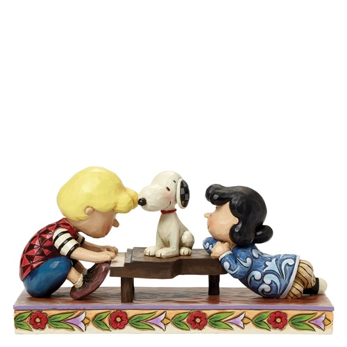 Peanuts By Jim Shore - Happiness Is A Favourite Song - Schroeder with Lucy & Snoopy