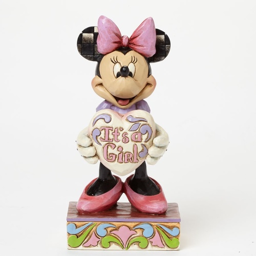 Jim Shore Disney Traditions - Minnie Mouse It's A Girl New Baby Girl Figurine