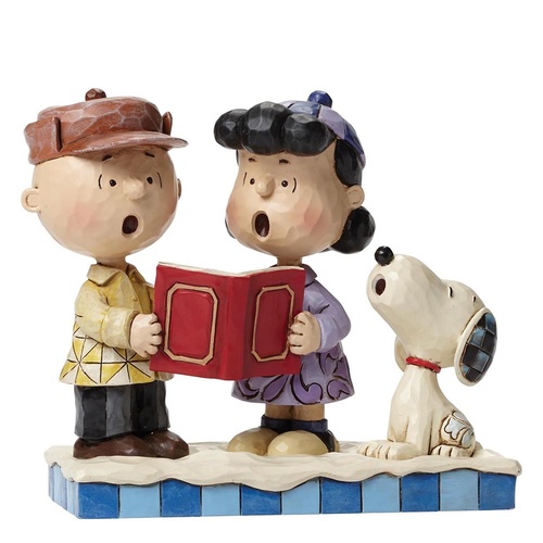 Peanuts By Jim Shore - Peace On Earth - Charlie Brown, Lucy and Snoopy Carolline