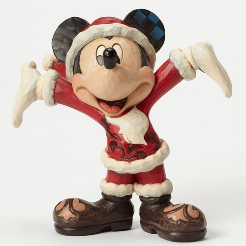 Jim Shore Disney Traditions - Santa Mickey Mouse Christmas Cheer Figurine