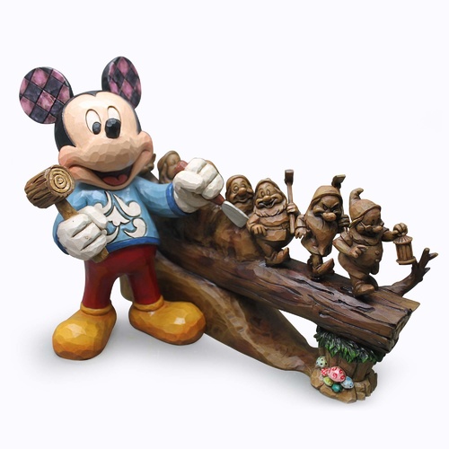 Jim Shore Disney Traditions - 10 Year Anniversary Mickey carving the 7 Dwarfs
