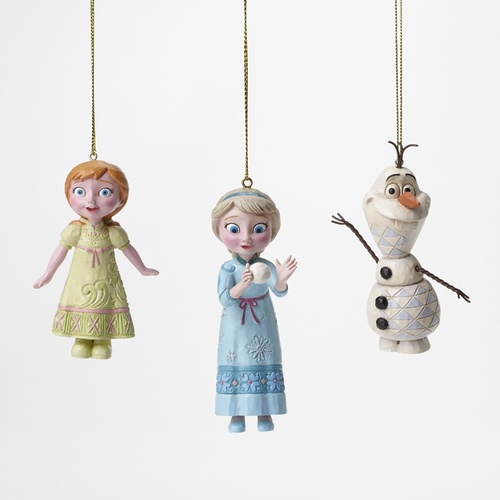 Jim Shore Disney Traditions - Frozen Elsa, Anna and Olaf Ornament Set
