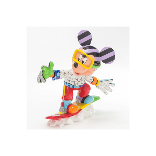 Disney Britto Snowboarding Mickey Figurine