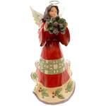 Jim Shore Heartwood Creek - Red & Green Angel with Holly