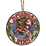 Jim Shore Heartwood Creek - 2015 Santa Riding Reindeer Hanging Ornament