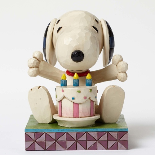 PRE PRODUCTION SAMPLE - Peanuts By Jim Shore Happy Birthday Snoopy with Birthday Cake