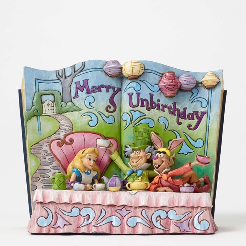 Jim Shore Disney Traditions - Alice in Wonderland Merry Unbirthday Storybook Figurine