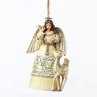 Jim Shore Heartwood Creek White Woodland - Angel Hanging Ornament