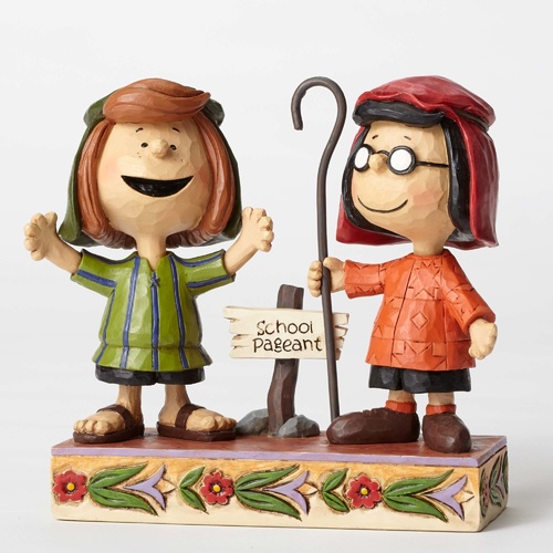 PRE PRODUCTION SAMPLE - Peanuts By Jim Shore - Marcie and Peppermint Patty - Pageant Players Figurine