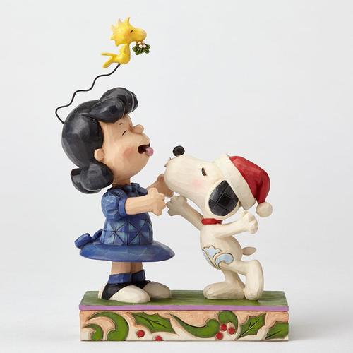 PRE PRODUCTION SAMPLE - Peanuts By Jim Shore - Snoopy and Lucy - Mistletoe Mischief