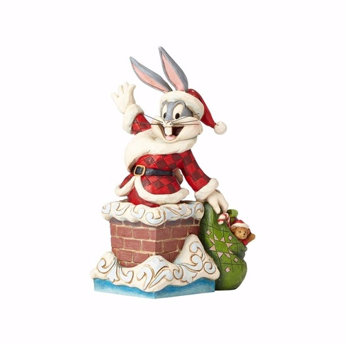 Jim Shore Looney Tunes Collection - Santa Bugs Bunny - Up On The Roof Top