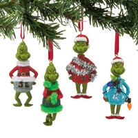 Dr Seuss The Grinch by Dept 56 - Ugly Sweater Collection Hanging Ornaments Set of 4 