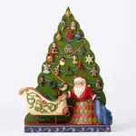 Heartwood Creek The Countdown Is On - Santa with Tree Advent Calendar Figurine