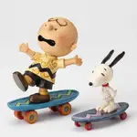 Peanuts By Jim Shore - Charlie Brown and Snoopy - Skateboarding Buddies