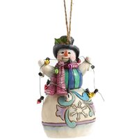 Heartwood Creek Hanging Ornaments - Snowman Wrapped Up in Lights