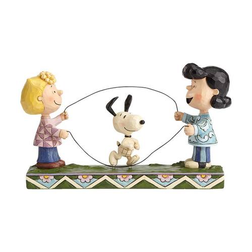 Peanuts By Jim Shore - Sally, Lucy and Snoopy Jump Rope - Double Dutch Dog