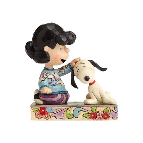 PRE PRODUCTION SAMPLE - Peanuts By Jim Shore Lucy Petting Snoopy - Angling for Attention