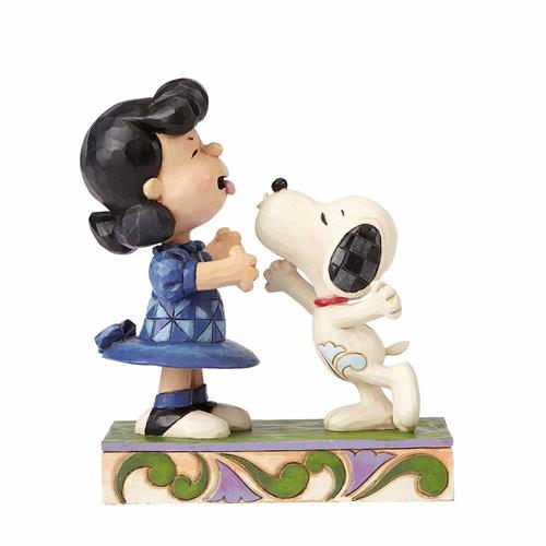 Peanuts By Jim Shore - Snoopy Kissing Lucy - Agh! I've Been Kissed by a Dog!
