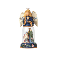 PRE PRODUCTION SAMPLE - Heartwood Creek Classic - Angel with Holy Family Scene In Dome