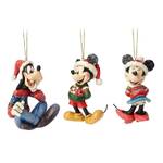 Jim Shore Disney Traditions - Mickey, Minnie and Goofy Ornaments Set of 3
