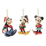 Jim Shore Disney Traditions - Mickey, Minnie and Goofy Ornaments Set of 3