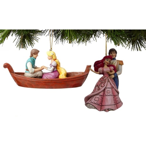Jim Shore Disney Traditions - Ariel and Rapunzel Hanging Ornaments Set Of 2