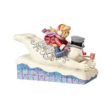 Jim Shore Frosty The Snowman Collection - Frosty and Karen Sledding - Fastest Belly-Whopper in the World