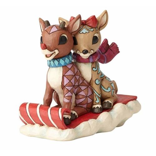 Rudolph Traditions by Jim Shore - Rudolph and Clarice Sledding Figurine
