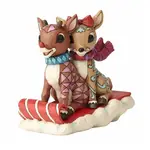 Rudolph Traditions by Jim Shore - Rudolph and Clarice Sledding Figurine