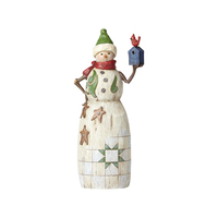 Folklore By Jim Shore - Snowman With Cardinal And Birdhouse