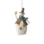 UNBOXED - Folklore by Jim Shore - Snowman With Top Hat Hanging Ornament