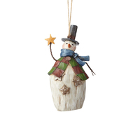 Folklore by Jim Shore - Snowman With Top Hat Hanging Ornament