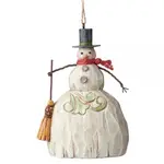 Folklore by Jim Shore - Snowman With Broom Hanging Ornament