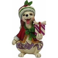 PRE PRODUCTION SAMPLE - Jim Shore Heartwood Creek - Christmas Dog With Gift