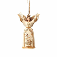 Pre Production Smaple - Heartwood Creek Classic - Ivory and Gold Nativity Angel Hanging Ornament