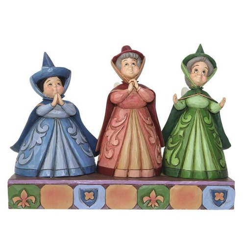 Jim Shore Disney Traditions - Sleeping Beauty Aurora's Three Fairy Guardians - Royal Guests