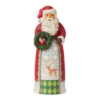 PRE PRODUCTION SAMPLE - Jim Shore Heartwood Creek - Santa Holding Wreath Statue